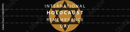 International Holocaust Remembrance Day vector. Star of David . January 27. Important day