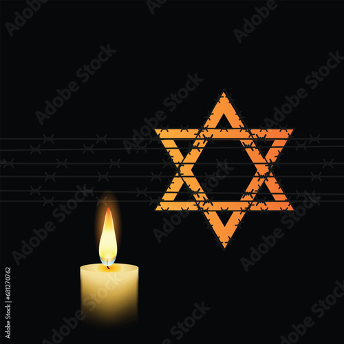 International Holocaust Remembrance Day vector. Star of David . January 27. Important day
