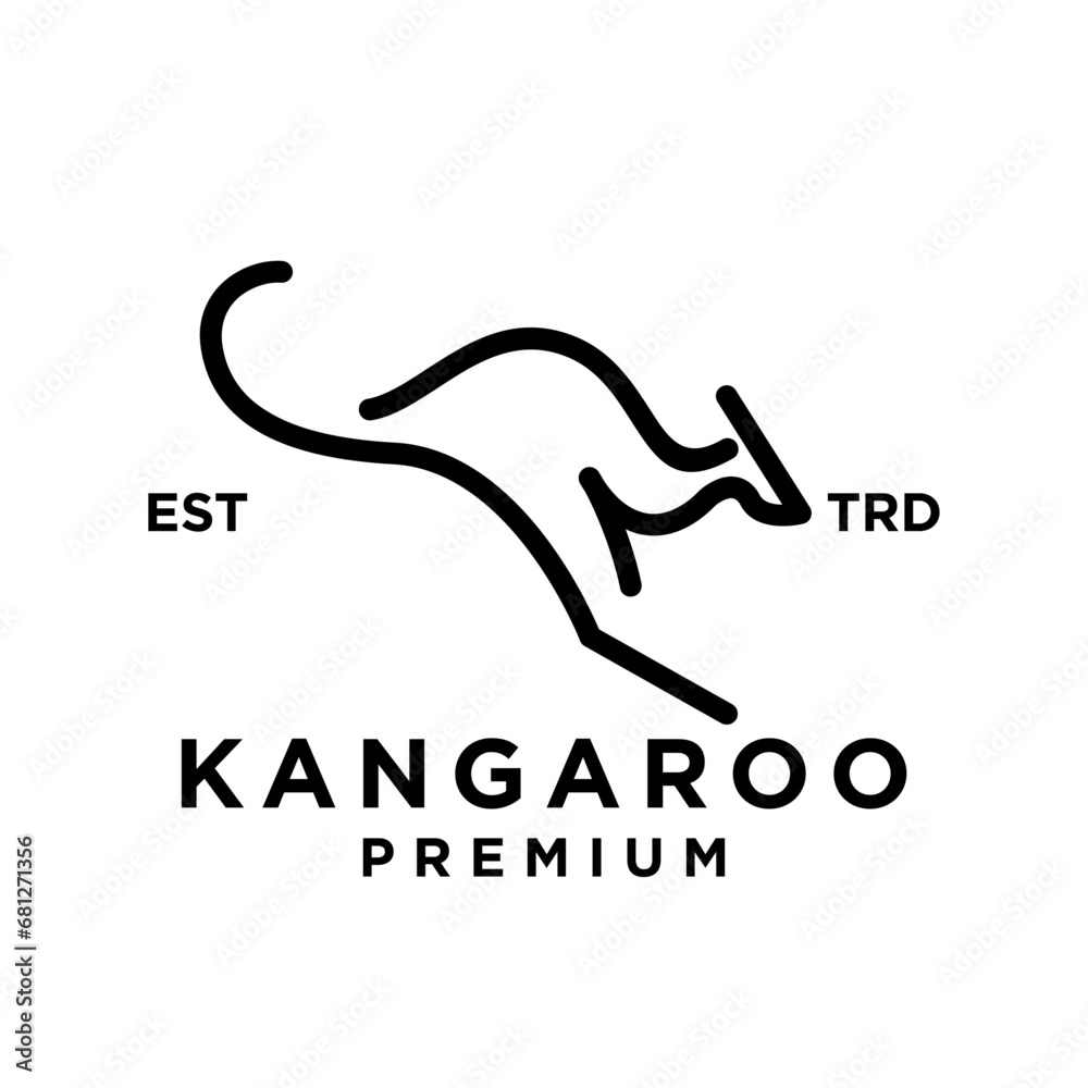 Set of kangaroo line logo icon design illustration Set of kangaroo line logo icon design illustration