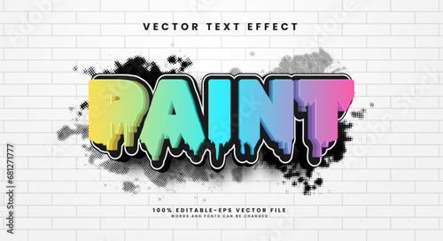 Colorful paint editable text style effect. Vector text effect with the concept of melting colors.