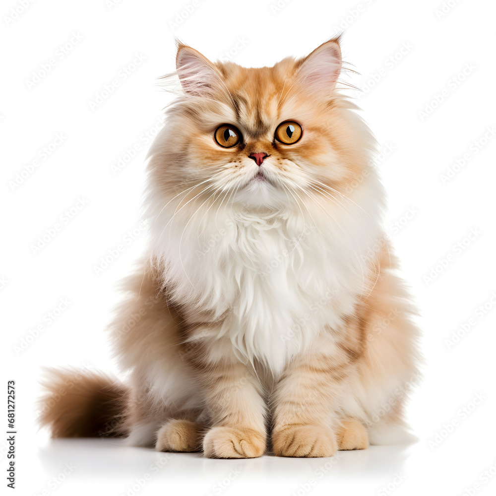 Persian Cat Kitten Isolated on White Background - Generative AI