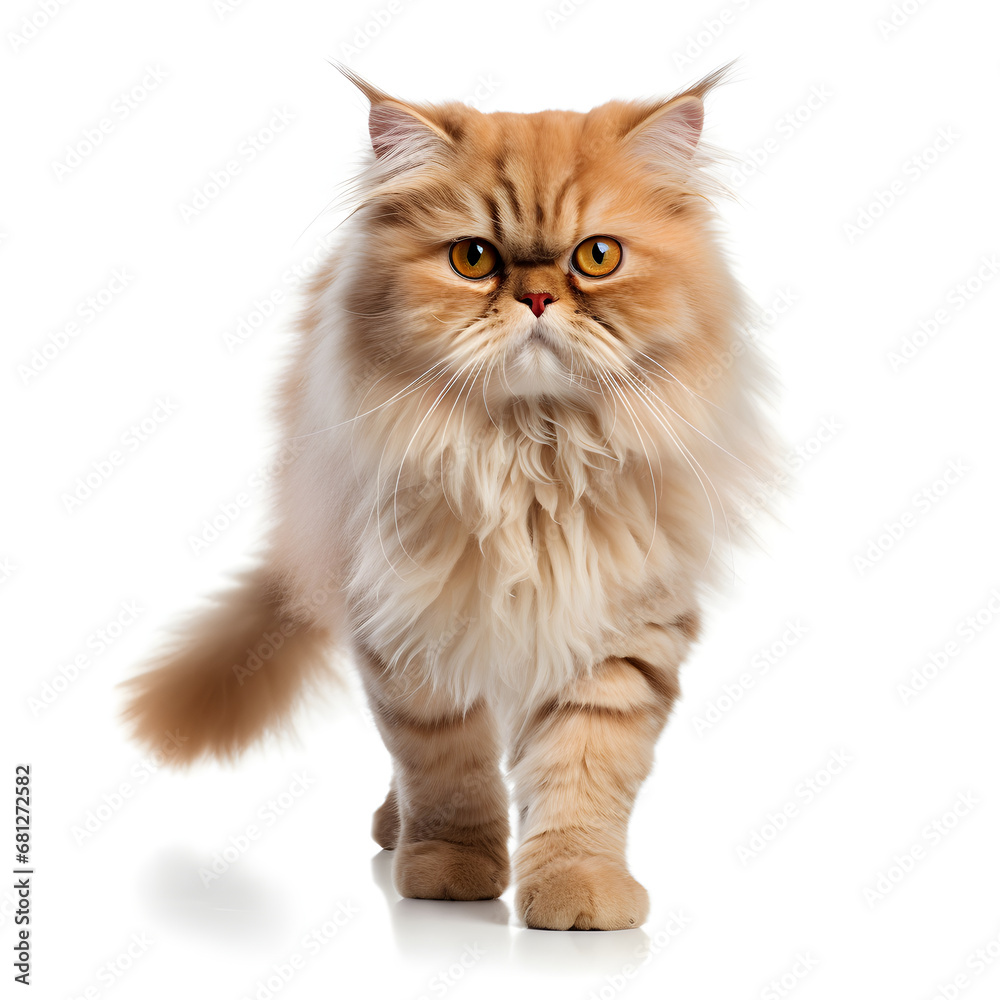 Persian Cat Kitten Isolated on White Background - Generative AI