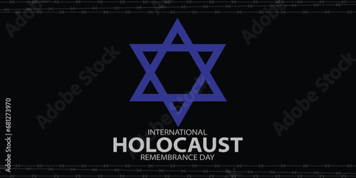 International Holocaust Remembrance Day vector. Star of David . January 27. Important day