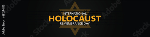 International Holocaust Remembrance Day vector. Star of David . January 27. Important day