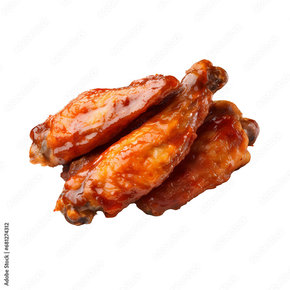 chicken wings on a white background. Generative ai. chicken wings on a white background. Generative ai.