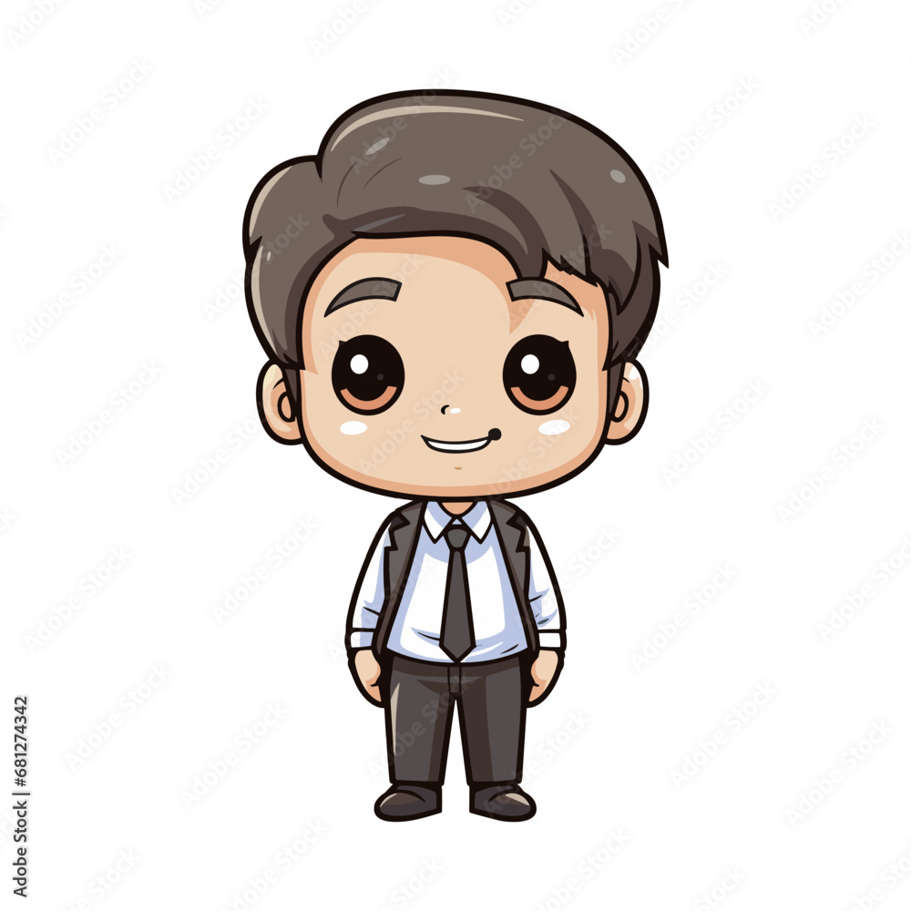 Cute kids businessman cartoon vector illustration Cute kids businessman cartoon vector illustration