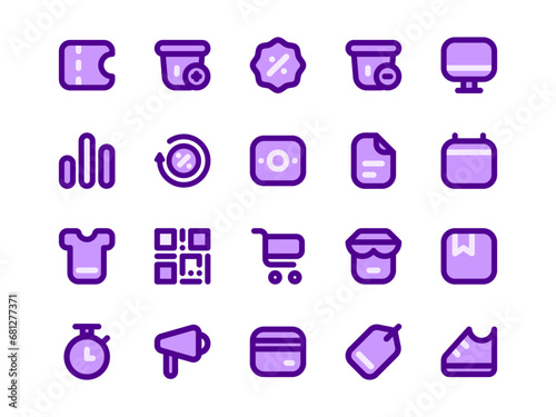 Black Friday Icon Pack Two-Tone Style. E-Commerce Icons Collection Perfect for Websites, Landing Pages, Mobile Apps, and Presentations. Suitable for User Interface or User Experience UI UX.