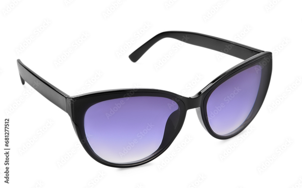Stylish sunglasses isolated on white. Modern accessory