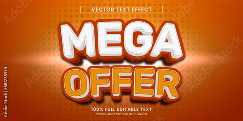Vector design editable text effect, mega offer text style