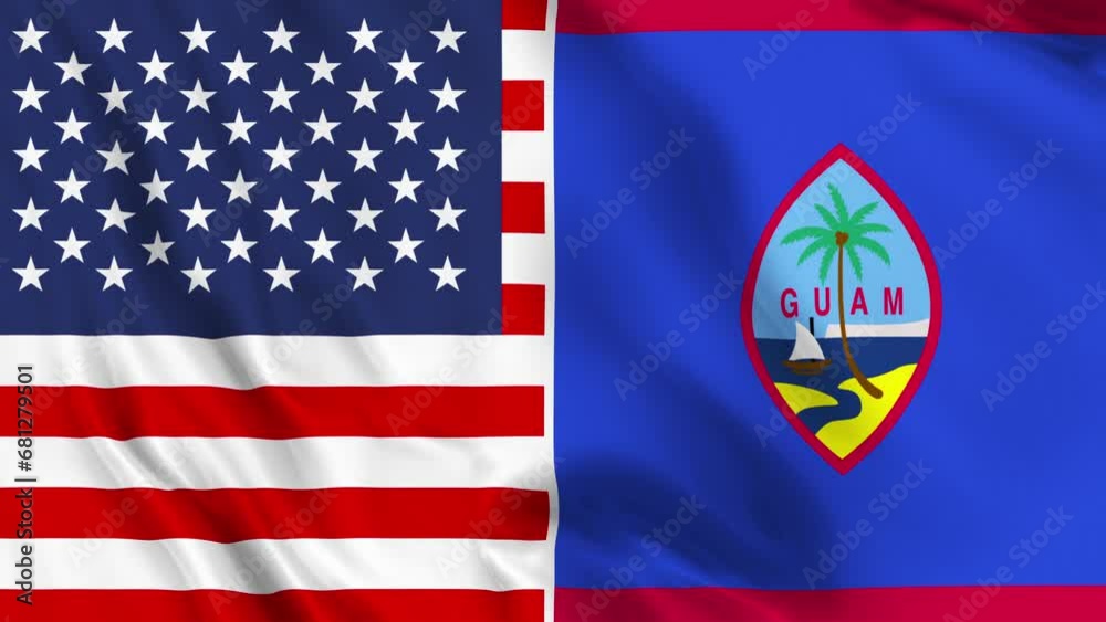 USA and Guam Flag Loop