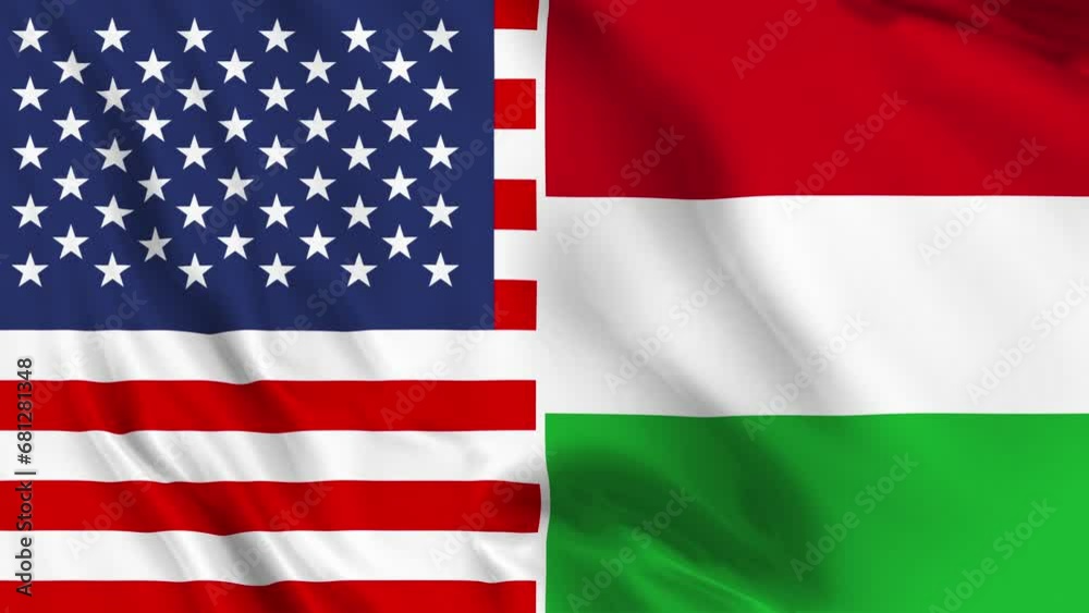 USA and Hungary Flag Loop USA and Hungary Flag Loop