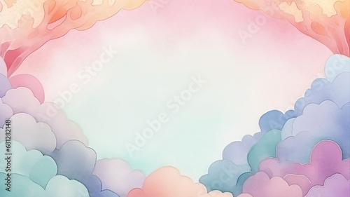 soft watercolor background copy space  backdrop delicate pastel colors pink and blue blurred light paint