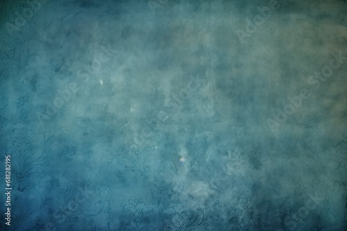 Beautiful blue color grunge background with copy space, abstract stucco wall texture with holes and scuffs