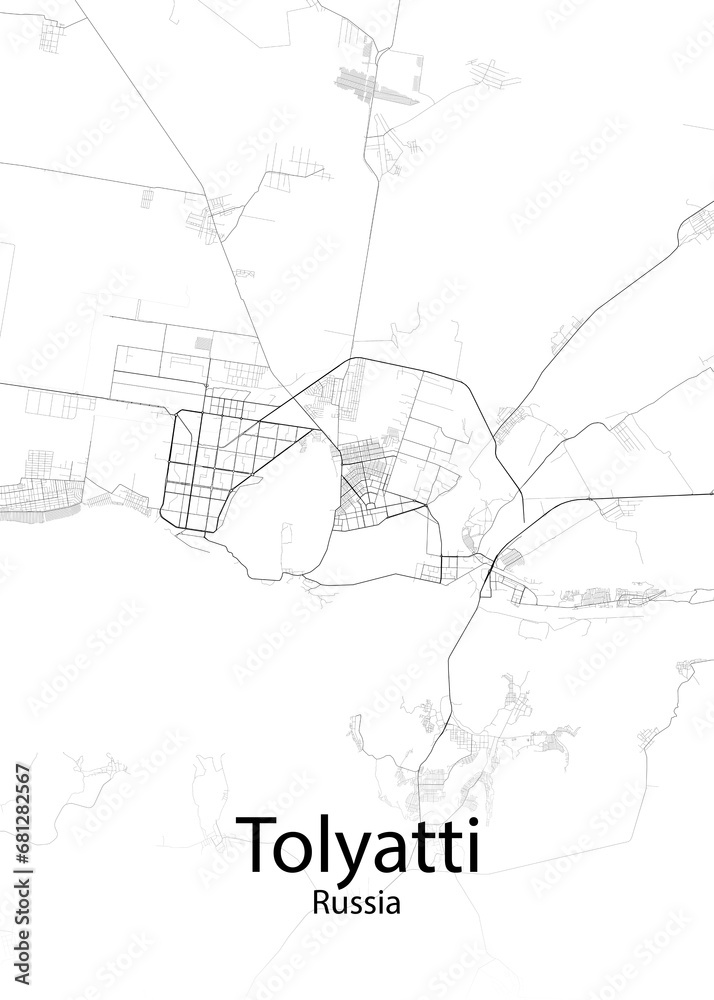 Tolyatti Russia minimalist map