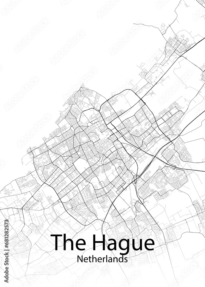 The Hague Netherlands minimalist map