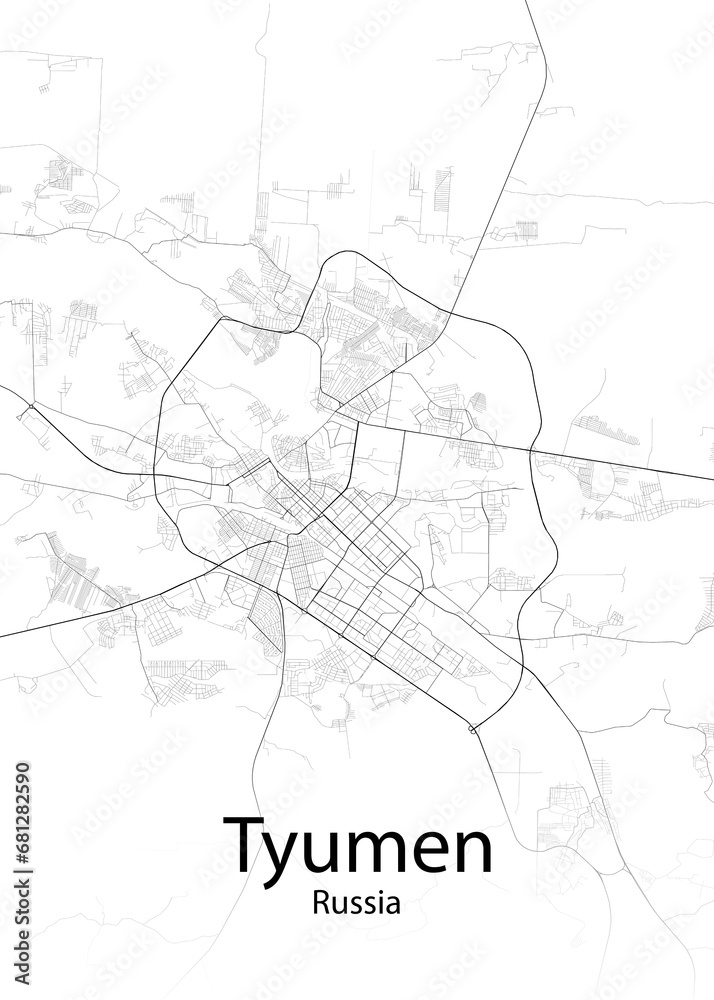 Tyumen Russia minimalist map