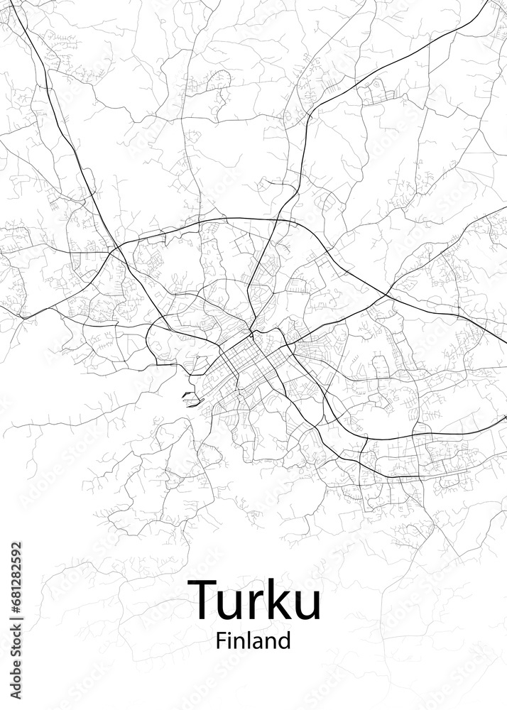 Turku Finland minimalist map