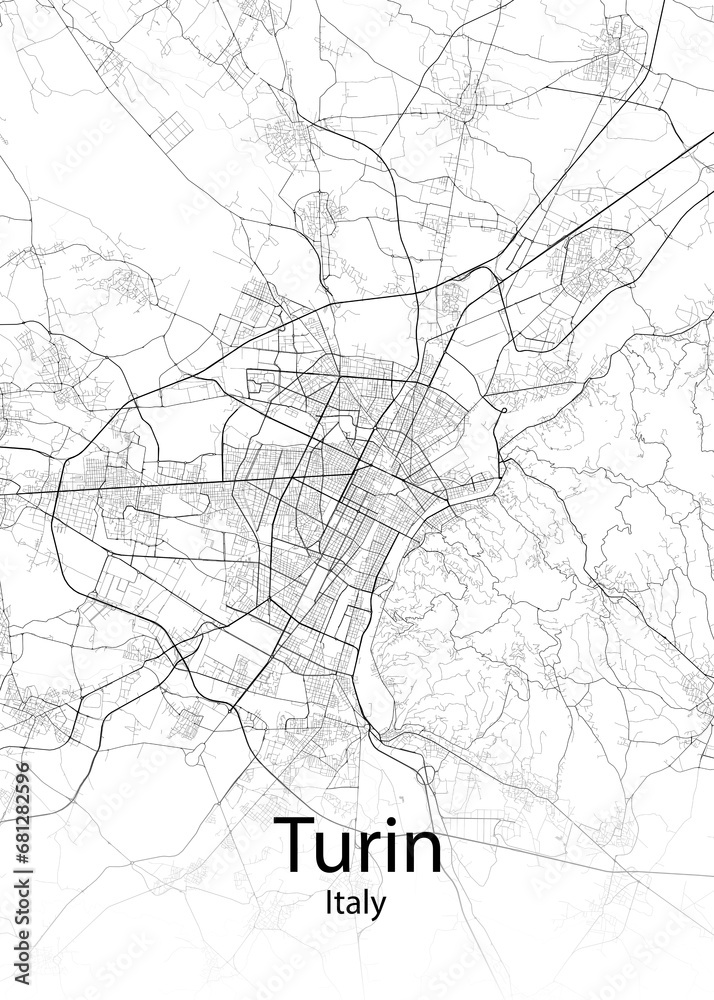 Turin Italy minimalist map