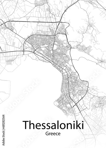 Thessaloniki Greece minimalist map