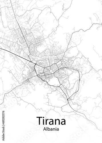 Tirana Albania minimalist map