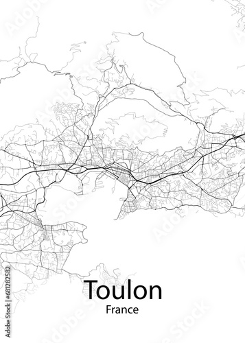 Toulon France minimalist map