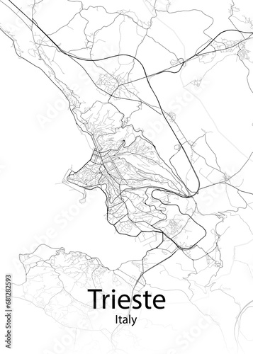Trieste Italy minimalist map