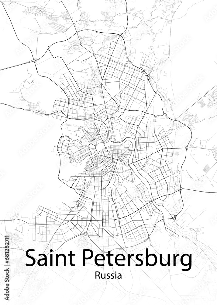 Saint Petersburg Russia minimalist map