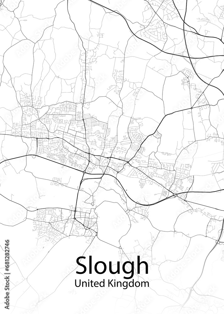 Slough United Kingdom minimalist map