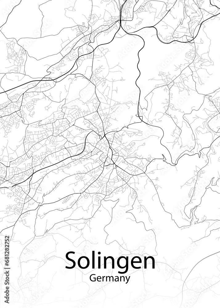 Solingen Germany minimalist map