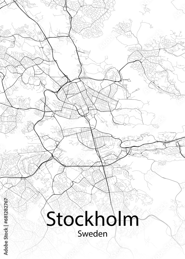 Stockholm Sweden minimalist map