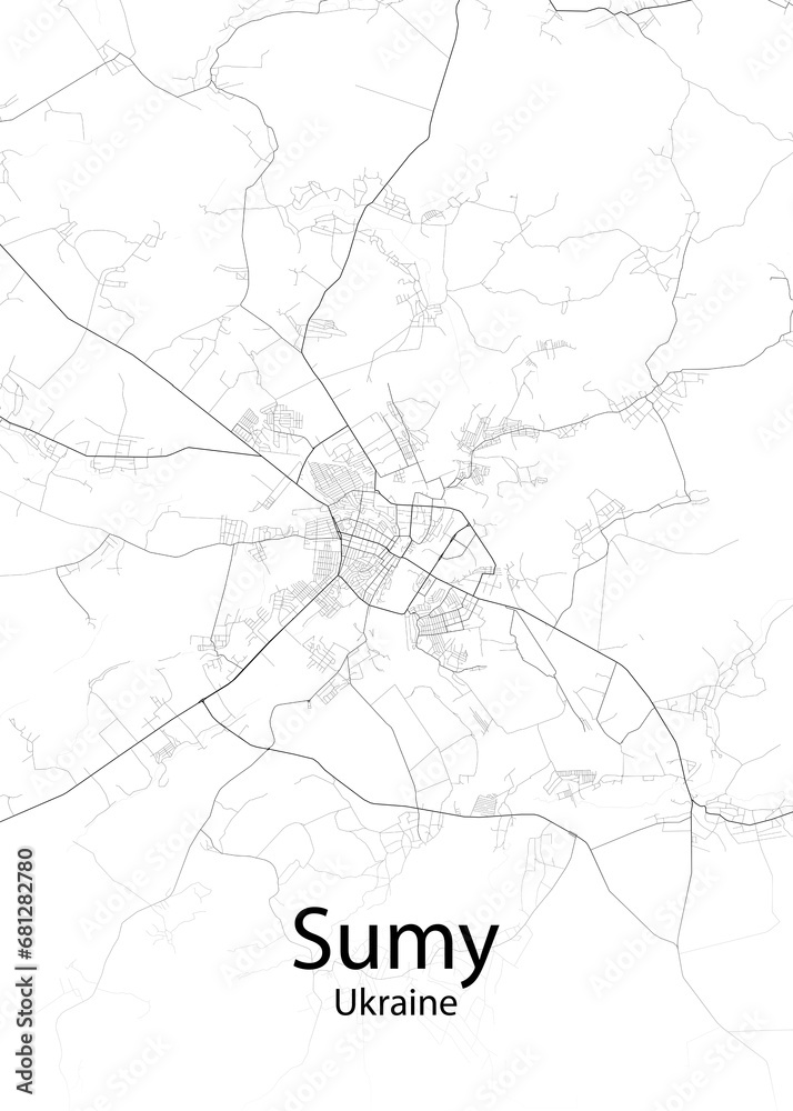 Sumy Ukraine minimalist map