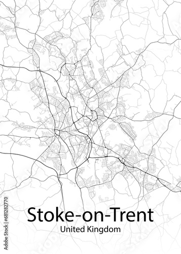 Stoke-on-Trent United Kingdom minimalist map
