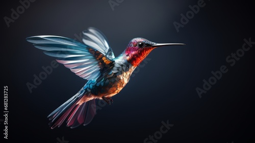model of a hummingbird hovering in mid-air AI generated illustration © ArtStage
