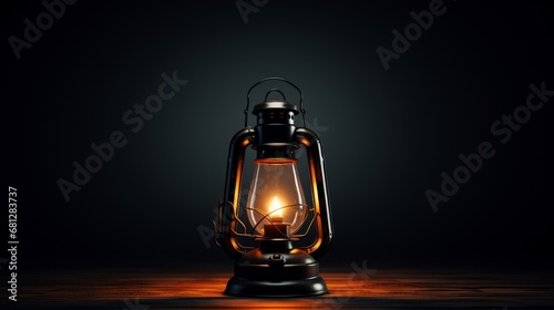 old style lantern flickering in the darkness contrasted with white background AI generated illustration