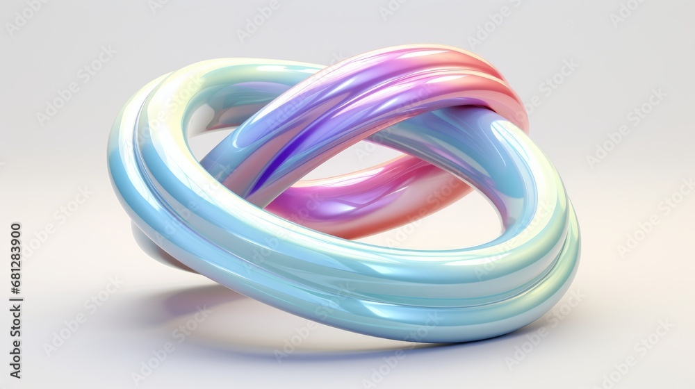 twisty torus shape oscillating placed on a white background AI generated illustration