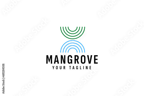 mangrove tree logo vector icon illustration