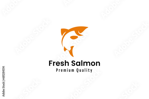 salmon fish logo vector icon illustration