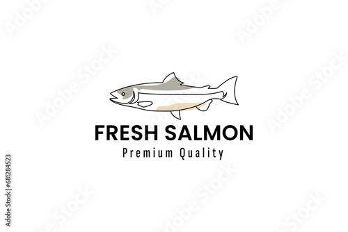 salmon fish logo vector icon illustration
