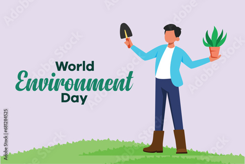 World Environment day. Colored flat vector illustration isolated.