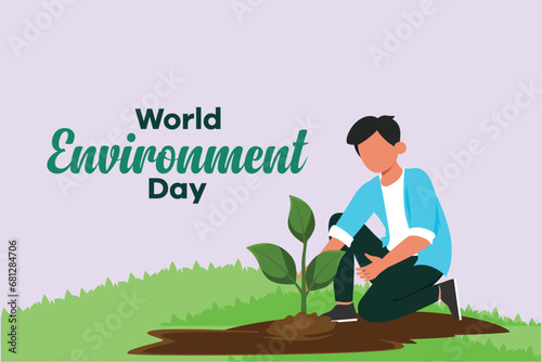 World Environment day. Colored flat vector illustration isolated.