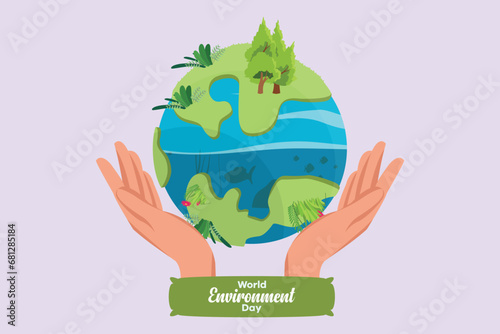 World Environment day. Colored flat vector illustration isolated.