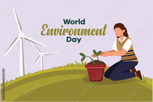 World Environment day. Colored flat vector illustration isolated.