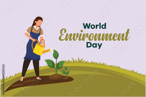 World Environment day. Colored flat vector illustration isolated.