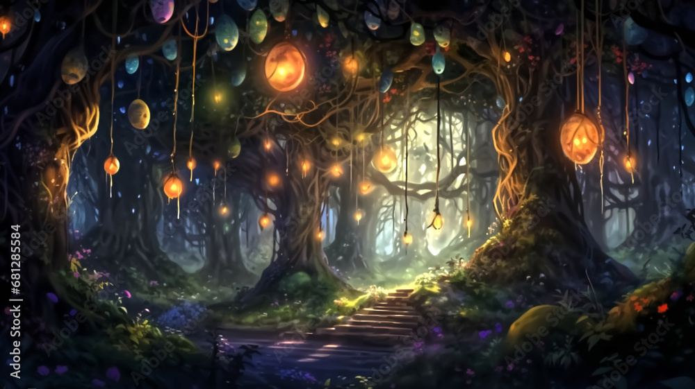 Obraz premium Enchanting forest canopy and towering trees