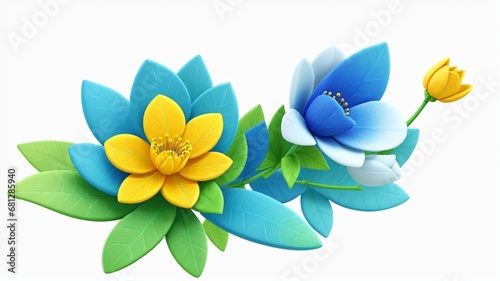 Colorful flowers floral Clipart, high quality resolution, beautiful flowers, 3d flowers design.