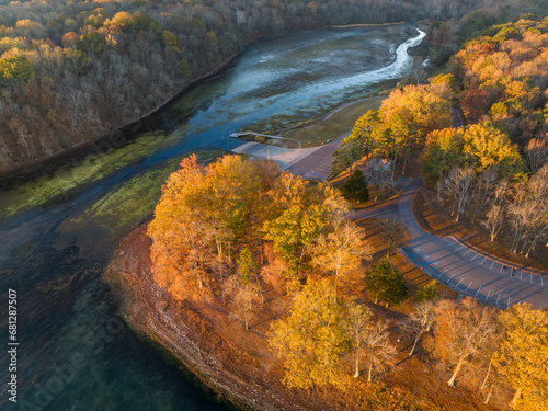 boat ramp on the Tennessee River at Colbert Ferry Park, Natchez Trace National Parkway, late November scenery photo