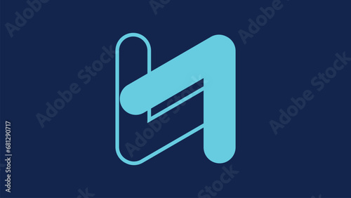 letter N logo in dark blue and light blue
