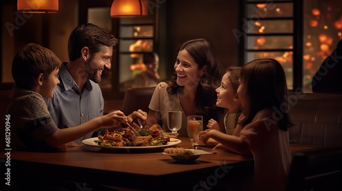A beautiful family enjoying a meal together  demonstrating love  respect  and care. Generative AI