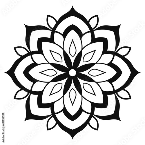 Decorative Circular Mandala vector isolated on a white background  abstract outline floral mandala