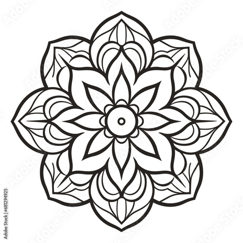 Doodle Mandala vector isolated on a white background  abstract Colorful pattern mandala